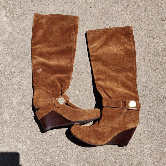 BCBG Brown Leather Boots - Picture 1 of 4